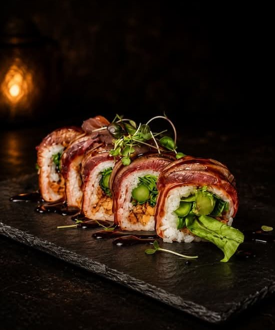 The Carnivore: makis with seared filet mignon
